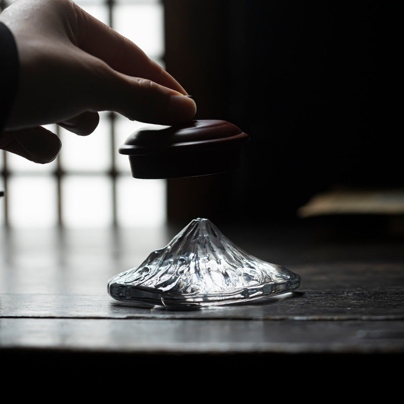 Crystal Glass Mount Fuji Incense Holder, Transparent Stick Incense Base, Zen Home Decor