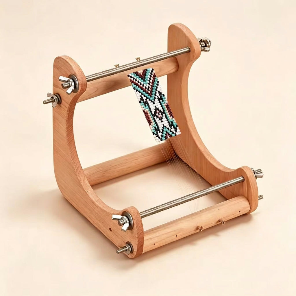 Wooden Bead Loom for DIY Bracelet Weaving, Creative Beading Frame & Jewelry Making Tool