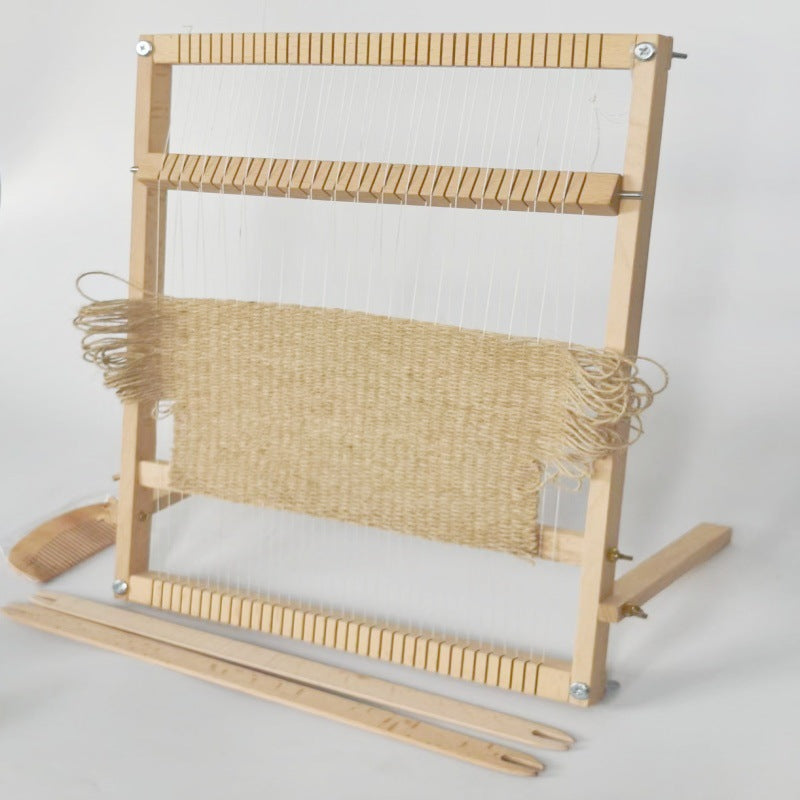 A wooden weaving loom for mindful making