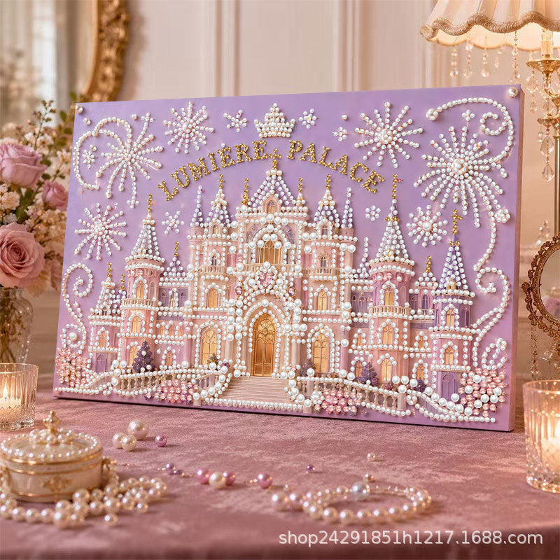 DIY 3D Pearl Painting Landscape Kit – Complete Crafting Set with Frame & Tools (8"x12" / 20x30cm)