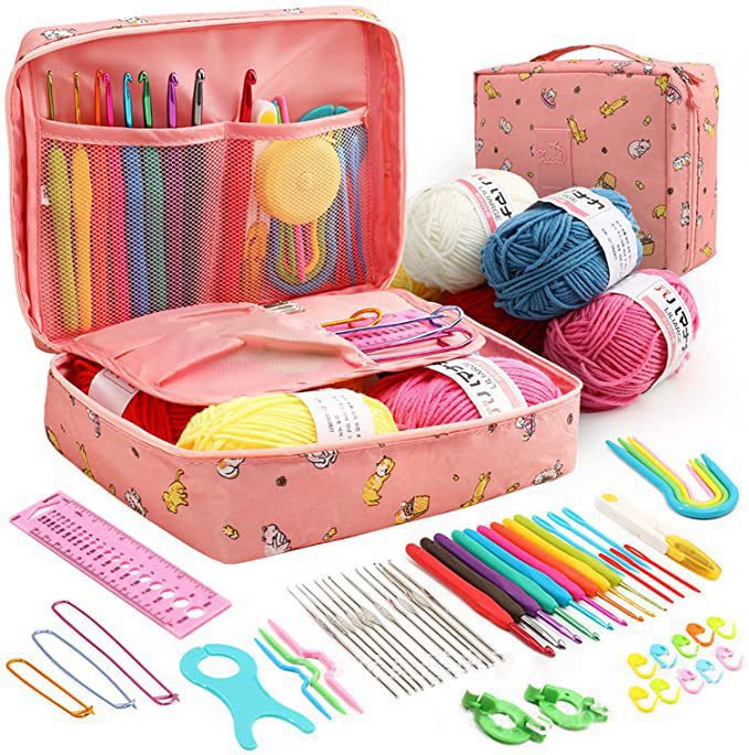 Ultimate 59-Piece Beginner Crochet Kit | Complete Yarn & Hook Starter Set