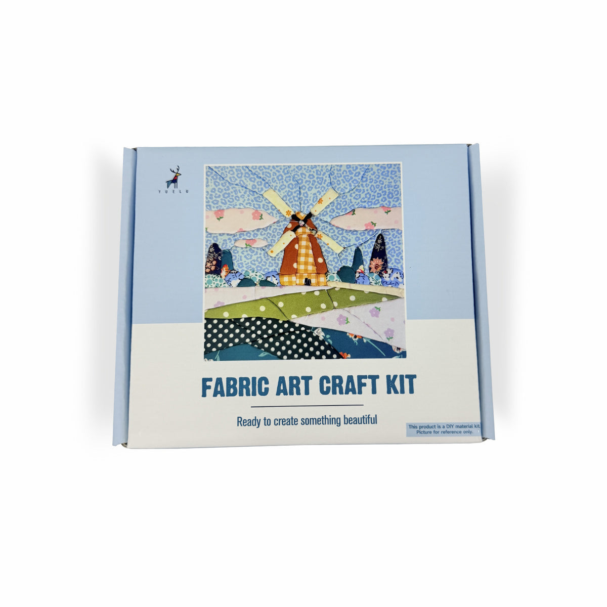 Kinusaiga Fabric Art Kit – DIY No-Sew Fabric Collage Painting Set, Beginner Craft Kit for Adults, Teens & Kids, 15×15 cm (4-Piece Set)